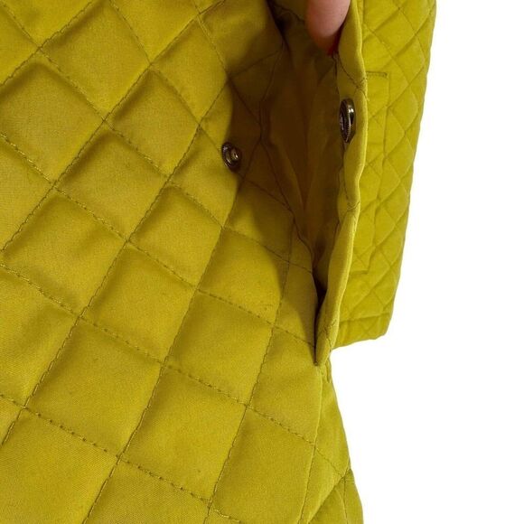 Nine West Vest Quilted Marigold Yellow Womens Size Medium Layering Full Zip - Picture 4 of 9
